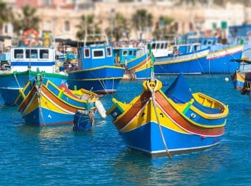 Farbige Fischerboote, Malta